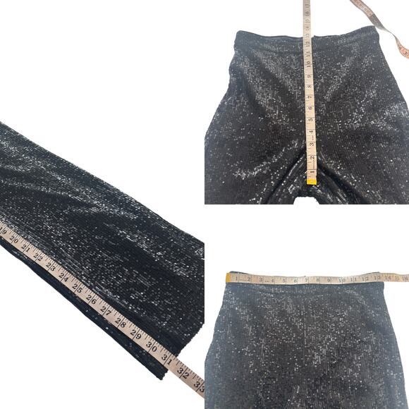 Camila Coelho Calvin Matching Set Strapless Crop Top & Pants Sequin Black Small - Picture 15 of 15
